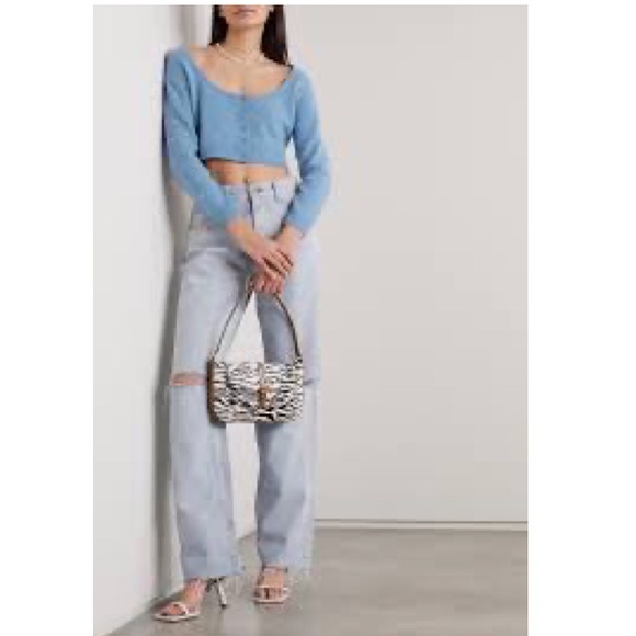 RARE Reformation + Net Sustain Nathalia Embellished Cropped Cardigan Sweater - Picture 2 of 11
